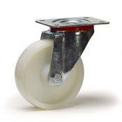 Roulette pivotante , diamètre 80 fixation à platine, polyamide, charge 100 Kg