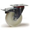 Roulette pivotante à frein, diamètre 125 fixation à platine, polyamide, charge 160 Kg
