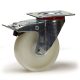 Roulette pivotante à frein, diamètre 125 fixation à platine, polyamide, charge 300 Kg