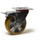 Roulette pivotante à frein, roue diamètre 125 fixation à platine ,polyuréthane , charge 200 Kg