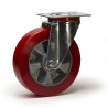 Roulette pivotante diamètre 125 mm polyuréthane SOUPLE REDTHANE® ROUGE - 200Kg
