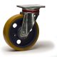 Roulette pivotante, roue diamètre 100 fixation à platine ,polyuréthane , charge 350 Kg