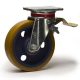 Roulette pivotante à frein, roue diamètre 250 fixation à platine ,polyuréthane , charge 1000 Kg