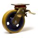 Roulette pivotante à frein, diamètre 300 fixation à platine ,polyuréthane , charge 2300 Kg