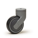 Roulette chape NYLON à oeil pivotante diamètre 100 mm roue PVC GRIS non-marquant - 80 Kg