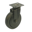 Roulette DESIGN pivotante Ø 100 mm EPOXY NOIR- NON MANQUANT à platine 42x42
