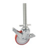 Roulette pieds d'échafaudage de niveau roue polyuréthane rouge  diamètre 200 mm - 400 Kg