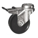 Roulette à oeil pivotante à frein diamètre 50 mm roue polyamide noir - 50 Kg