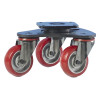 TRIPODE plateau scéniques diamètre 100 polyuréthane rouge - 450 Kg