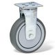 Roulette fixe diamètre 125 mm caoutchouc gris roulements à billes - 100 Kg