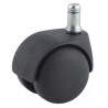 Roulette fauteuil diamètre 50 noir à tige lisse 11x22