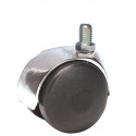 Roulette JUMELÉE pivotante Ø 50 mm CHROMÉE à tige filetée M8x15