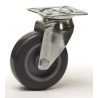 Roulette pivotante diamètre 100 fixation platine ,caoutchouc gris , charge 70 Kg
