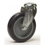 Roulette à oeil pivotante diamètre 50 mm caoutchouc gris - 40 Kg