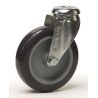 Roulette à oeil pivotante diamètre 100 mm caoutchouc gris - 90 Kg