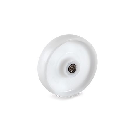 Roue polyamide blanc diamètre 200 x 50 alésage 25 longueur de moyeu 60 mm roulement à rouleaux