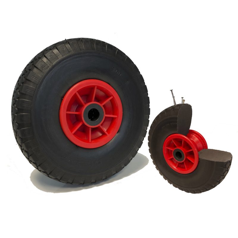 Increvable : ROUE COMPLETE avec Bandage Plein Greentyre LEO Gris - 8x2 -  200x50 - moyeu largeur 60mm - diamètre 8 mm -  - Les pneus  vélos increvables ou introuvables !