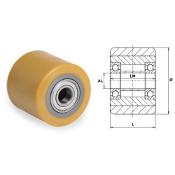 Galet 82 x 60 Polyuréthane corps acier