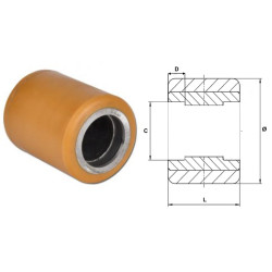 Galet 82 x 82 Vulkollan corps acier