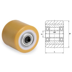 Galet 82 x 100 Polyuréthane corps polyamide