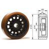 Roue porteuse 285 x 100 + FREIN. ( Jungheinrich 63195320 )