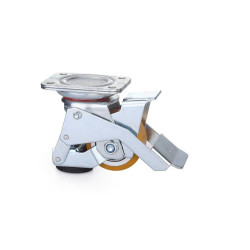 Roulette pivotante avec patin d'immobilisation intégrée diamètre 75  - 350 Kg