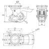 Roulette pivotante avec patin d'immobilisation intégrée diamètre 75  - 350 Kg