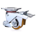 Roulette pivotante avec patin d\'immobilisation intégré diamètre 75  - 350 Kg