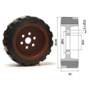 Roue motrice 230 x 90 - 6 trous CAOUTCHOUC NOIR. ( Fenwick 5815896 )