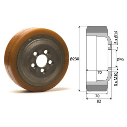 Roue motrice 230 x 75 - 5 trous ( Fenwick 0039903819 )