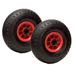 LOT de 2 x roue gonflable diable 260 x 85  (3.00-4) alésage 20 mm roulement à rouleaux