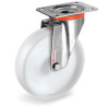 Roulette INOX pivotante diamètre 200 mm roue polyamide blanc - 400 Kg