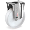 Roulette INOX fixe diamètre 125 mm roue polyamide blanc - 300 Kg