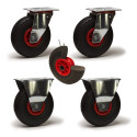 Lot de 4 roulettes pivotantes et fixes pneumatique increvable  - 225 Kg
