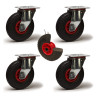 Lot roulettes pivotantes pneumatique increvable  - 225 Kg
