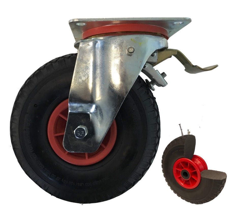Roulette pivotante à frein diamètre 260 mm roue pneumatique…