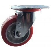 Roulette pivotante diamètre 100 mm polyuréthane rouge REDTHANE®