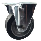 Roulette fixe diamètre 80 mm caoutchouc EASYROLL® NOIR roulement à billes - 100 Kg