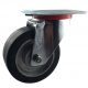 Roulette pivotante diamètre 100 mm caoutchouc EASYROLL® NOIR roulement à billes - 180 Kg