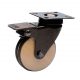 Roulette design pivotante frein noir diamètre 75 roue bois bandage non marquant noir