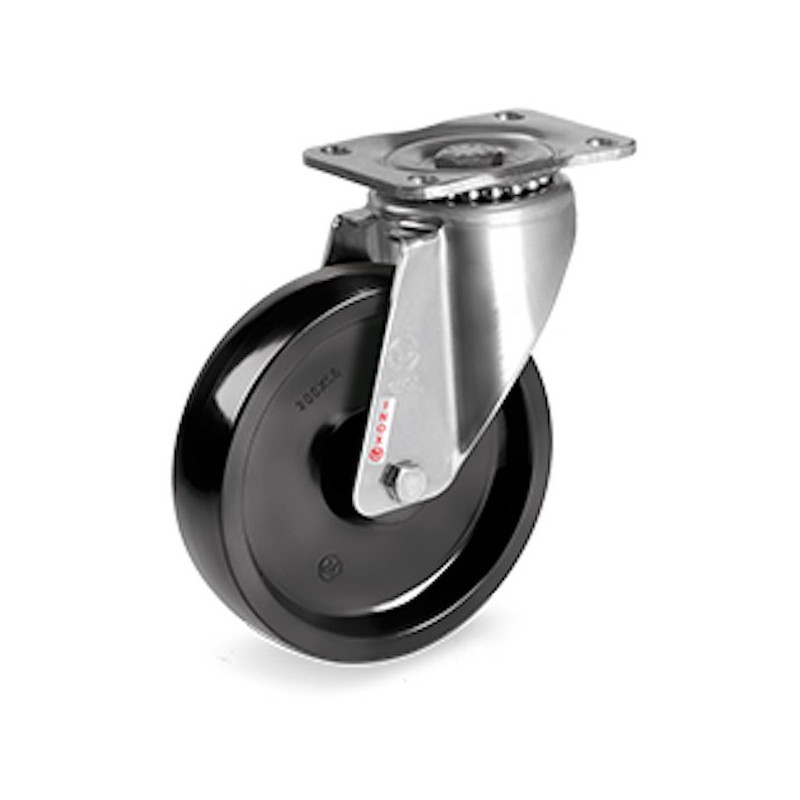 Roulette INOX pivotante diamètre 80 mm pour chariot de four cuisson