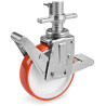 Roulette pieds d'échafaudage de niveau roue polyuréthane rouge  diamètre 200 mm - 400 Kg