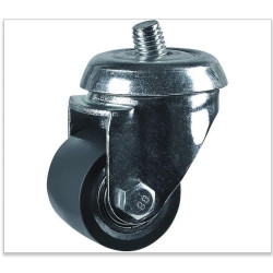 Roulette pivotante à oeil diamètre 35 polyuréthane gris  jante fonte - 100Kg