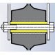 Entretoise pour roue alésage 12 longueur de moyeu 40 vis de 8 mm