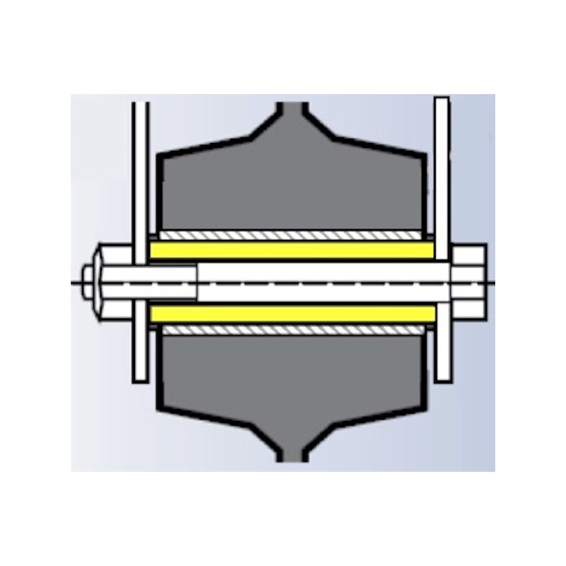 Entretoise de moyeu en acier de Ø30xØ26xL85 mm - pour être montée sur moyeu  de 85 mm, entre 2 roulements à billes 6005 ou 6205
