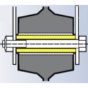 Entretoise pour roue alésage 15 longueur de moyeu 50 vis de 8 mm