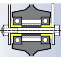 Jeux de 2 embouts de roulement à billes alésage 12 pour vis de 8 mm