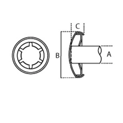 Lot de 2 x calottes autobloquantes diamètre 25 mm