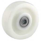 Roue polyamide blanc diamètre 100 x 35 alésage 12 longueur de moyeu 40 mm roulement à billes