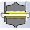 Entretoise INOX pour roue alésage 12  longueur de moyeu 40 vis de 8 mm